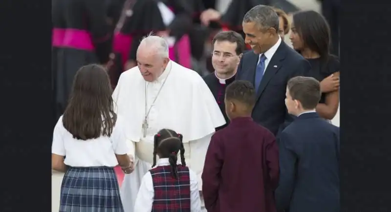 papa francesco bergoglio arriva in america accolto da obama  34