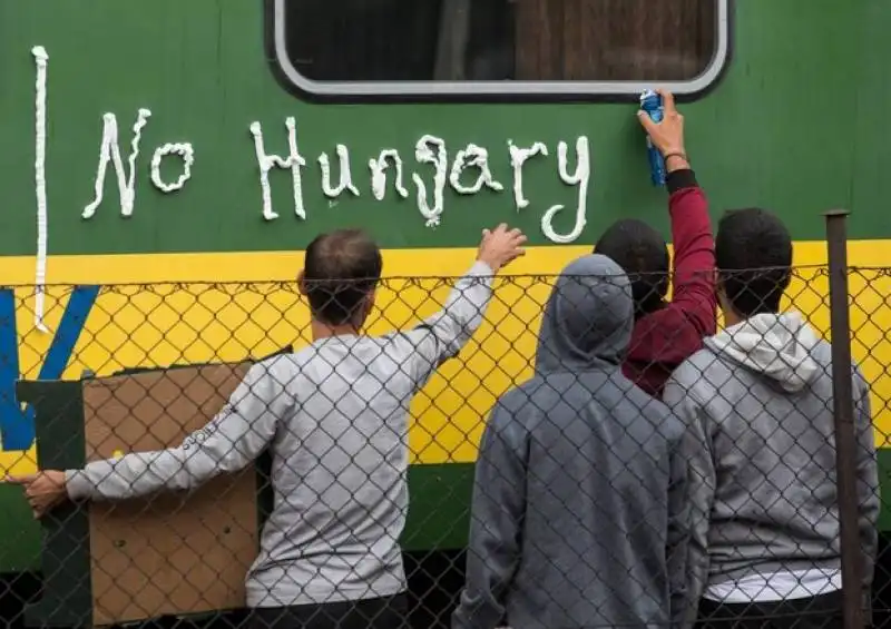 ungheria   200 profughi in cammino da budapest a vienna   14