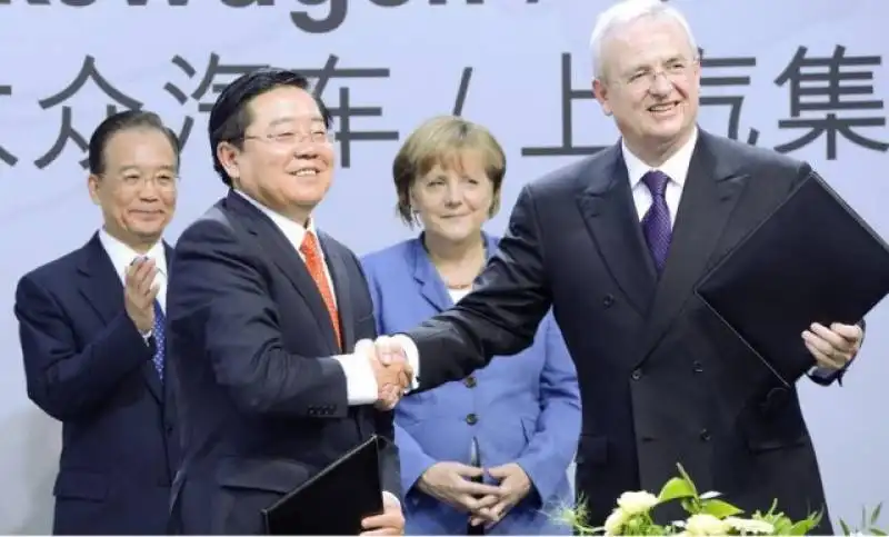 Xu Jianyi Martin Winterkorn  Wen Jiabao Angela Merkel 