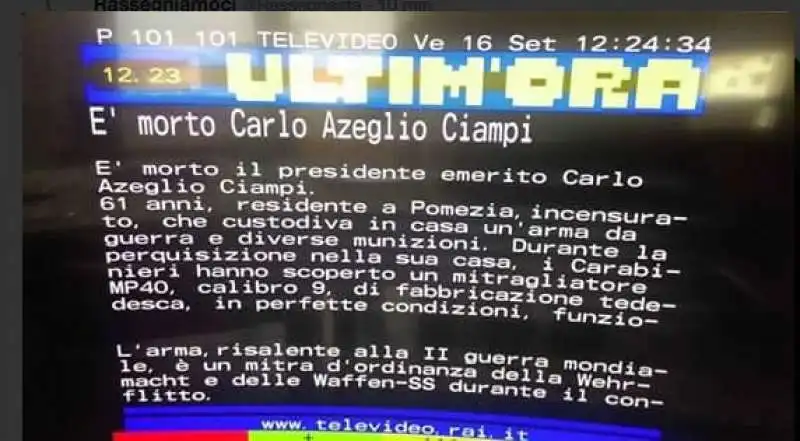 CIAMPI ERRORE TELEVIDEO