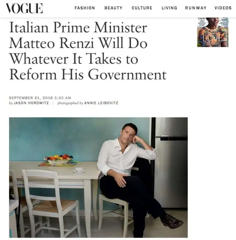 matteo renzi su vogue