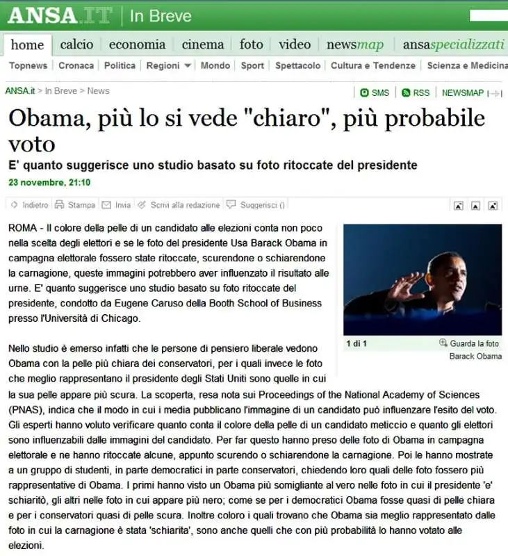 barack obama schiarito per attrarre elettori