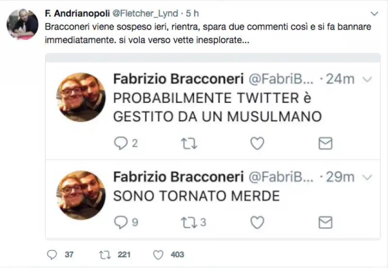 Bracconeri tweet