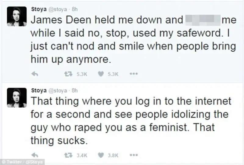 tweet di stoya contro james deen