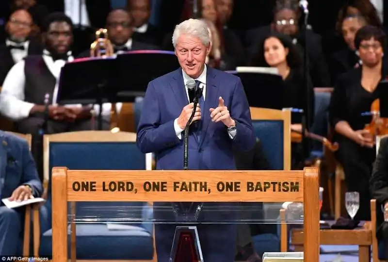 bill clinton funerali aretha franklin