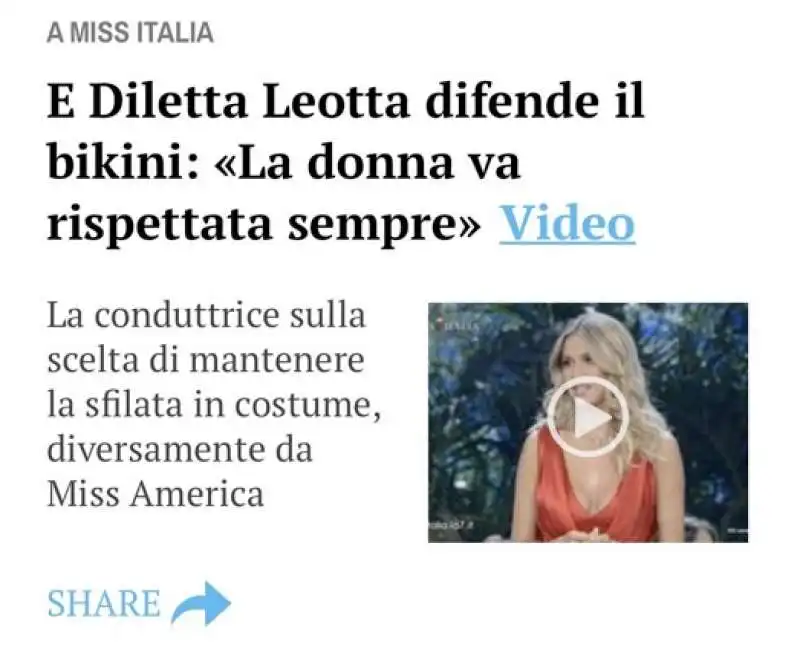 diletta leotta difende il bikini