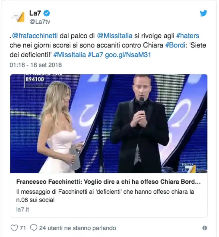 facchinetti leotta tweet