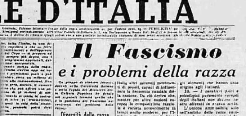 Manifesto della Razza - leggi razziali 