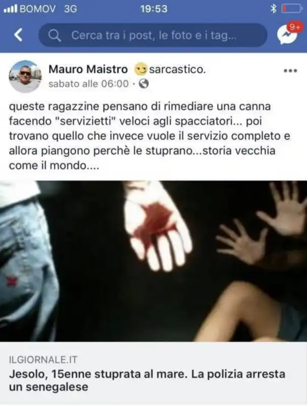 post poliziotto mauro maistro stupro jesolo