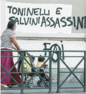 toninelli salvini scritte degli anarchici