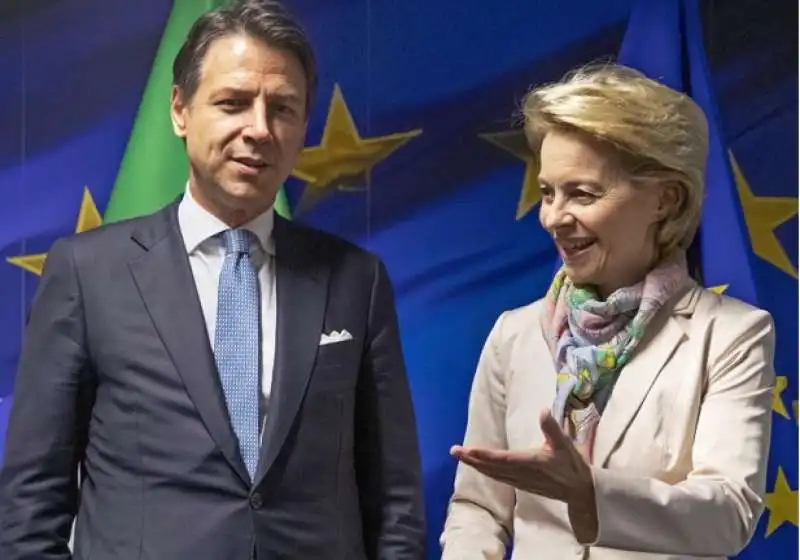 giuseppe conte e ursula von der leyen a bruxelles