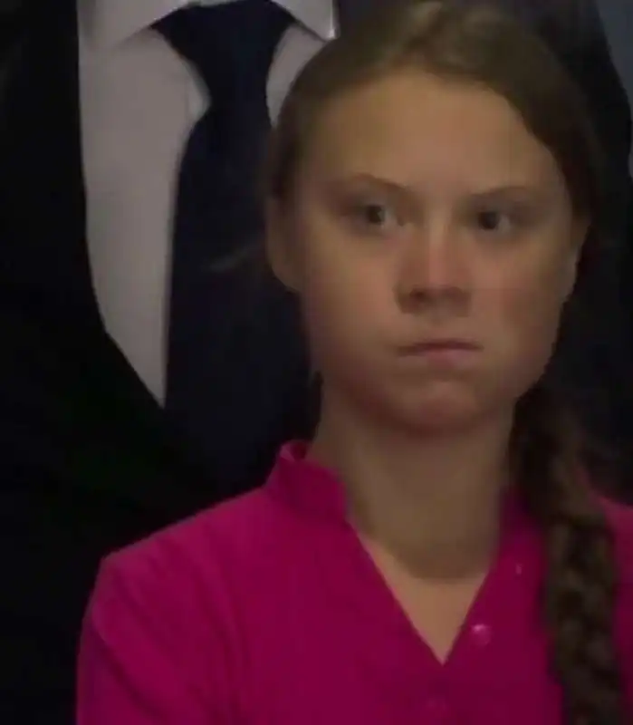 greta thunberg fulmina donald trump con lo sguardo 2