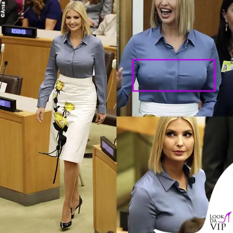 IVANKA TRUMP  CON GONNA PRADA NO REGGISENO