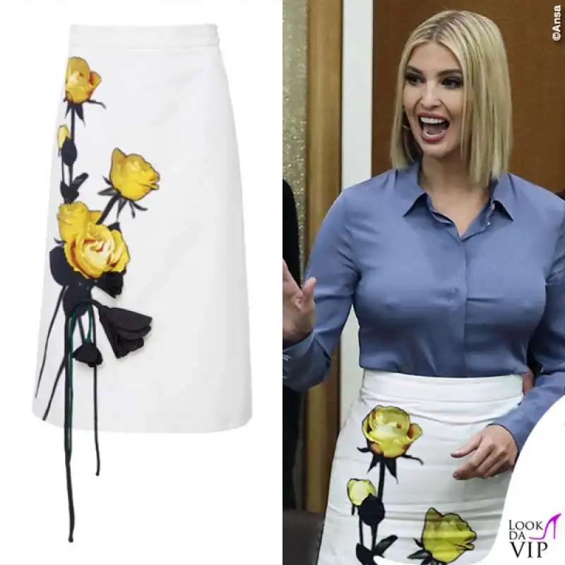 IVANKA TRUMP CON GONNA PRADA NO REGGISENO