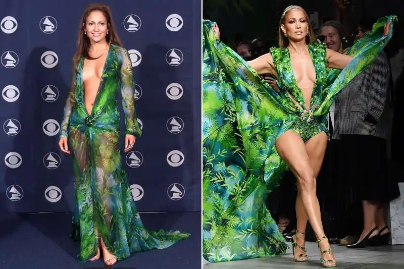 JENNIFER LOPEZ E IL JUNGLE DRESS DI VERSACE - IERI E OGGI