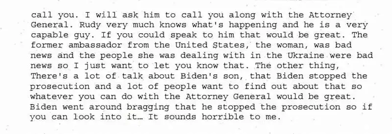 la trascrizione della telefonata tra trump e zelensky su biden 3