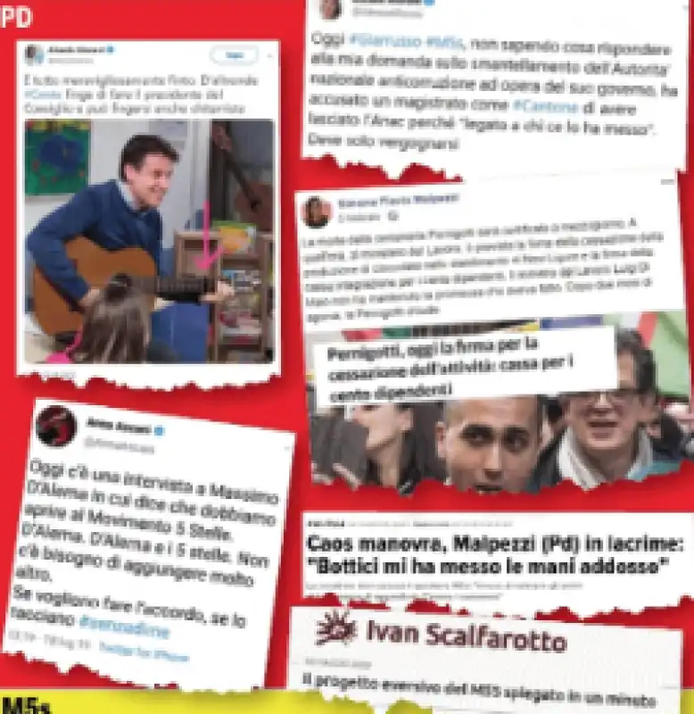 pd contro m5s sui social