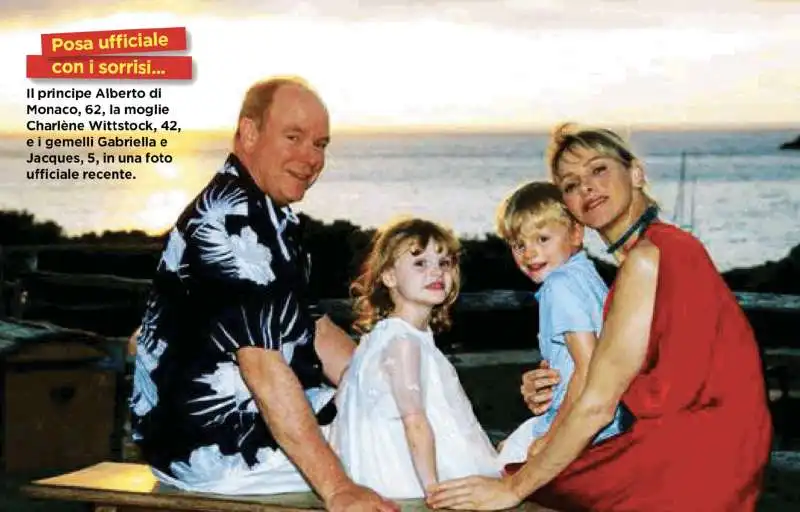 alberto di monaco con charlene e i figli gabriella e jacques