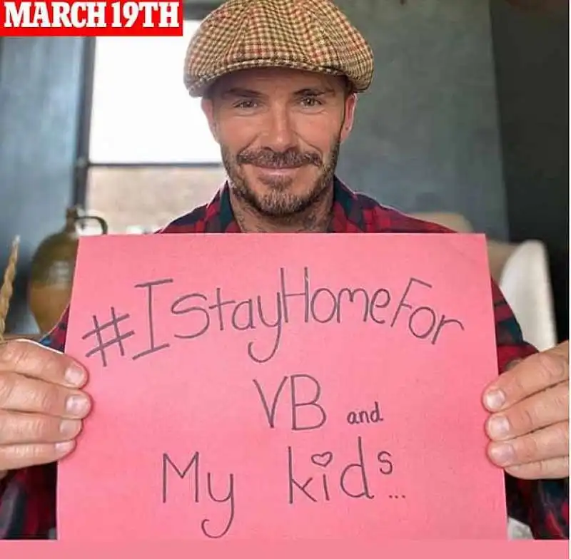 david beckham il 19 marzo invita gli altri a stare a casa