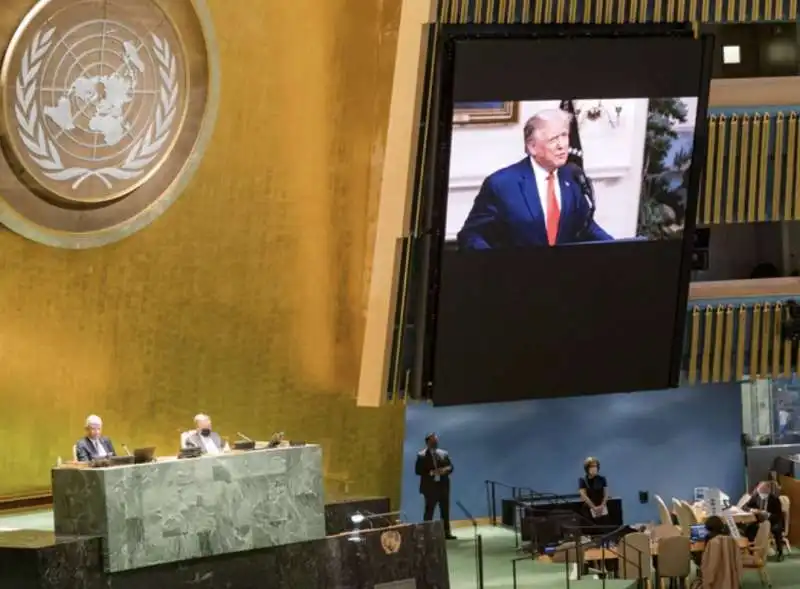 discorso di donald trump in video collegamento all assemblea generale dell'onu  1