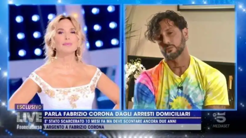 fabrizio corona a 'live non e' la d'urso' 2