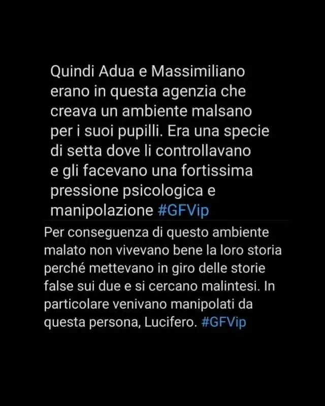 la conversazione tra adua del vesco e massimiliano morra al gfvip 3