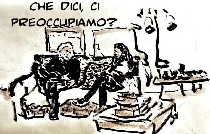 riunione di sceneggiatura con piccolo e archibugi   disegno di paolo virzi'