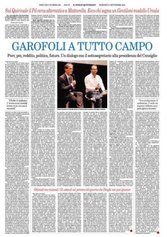 DIALOGO DI ROBERTO GAROFOLI CON IL FOGLIO