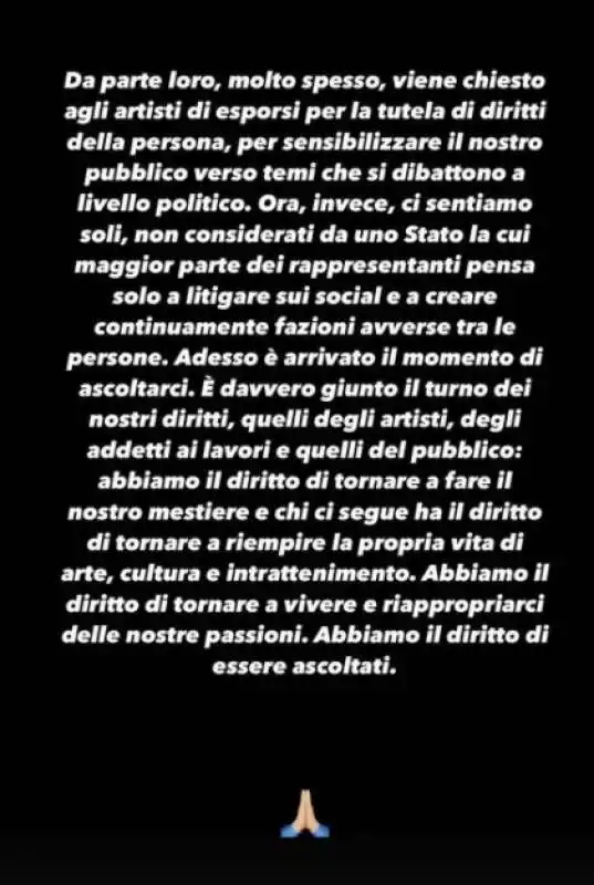 i post di mahmood dopo il rinvio del tour 2