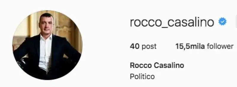 la bio di rocco casalino su instagram