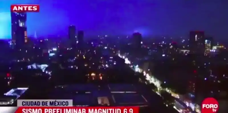 le luci blu durante il terremoto in messico 1