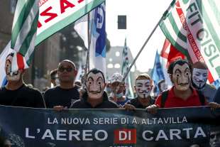 manifestazione dei lavoratori di alitalia a roma 6