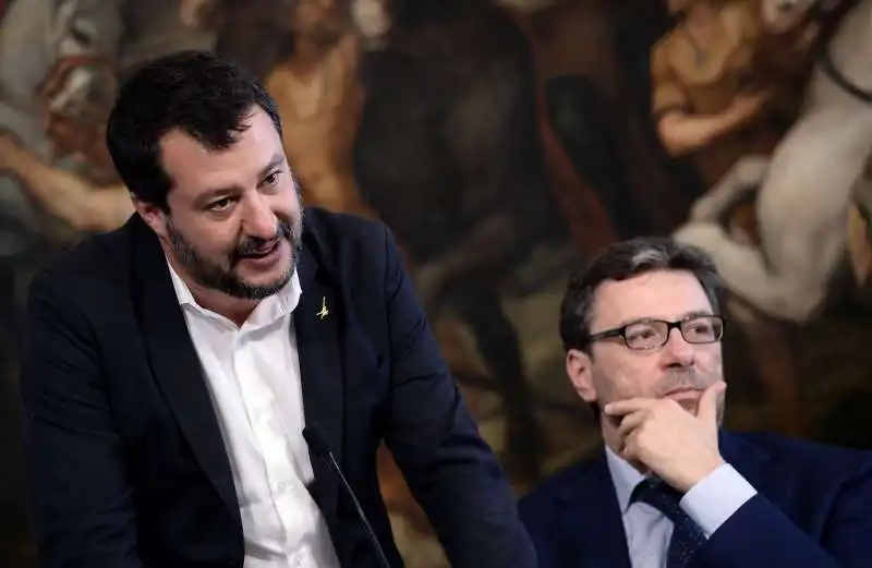 matteo salvini e giancarlo giorgetti 1