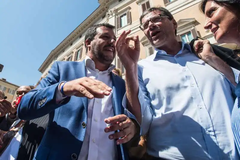 matteo salvini e giancarlo giorgetti 3