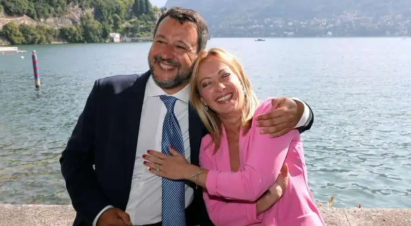 matteo salvini e giorgia meloni a cernobbio