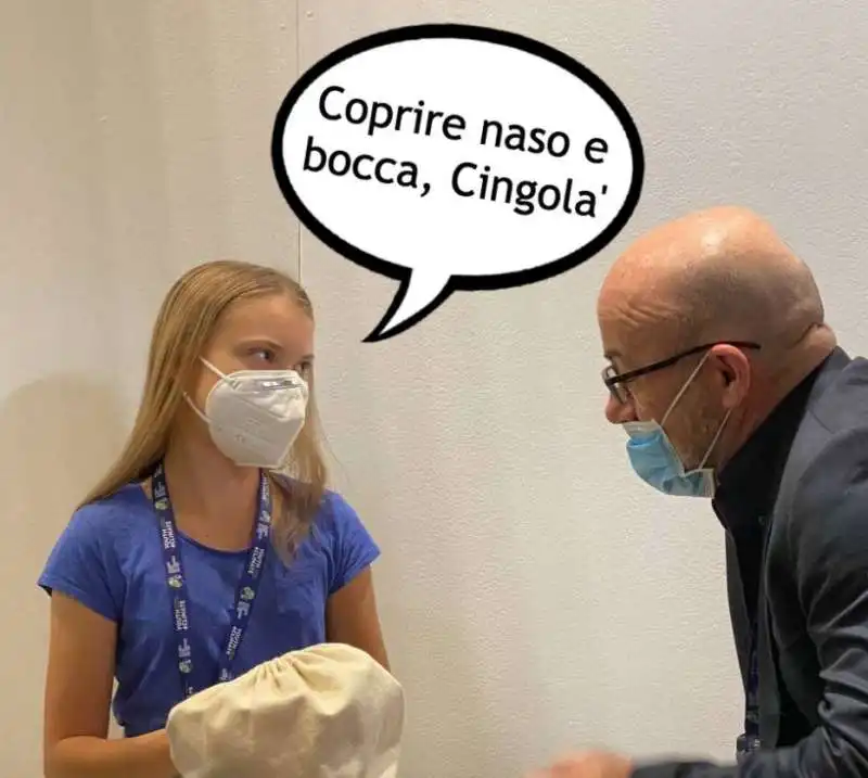 meme su greta thunberg e roberto cingolani