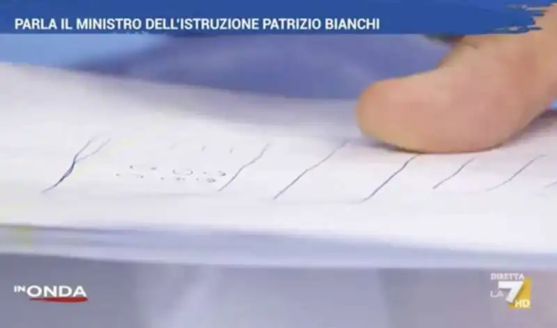 patrizio bianchi fa un disegnino a concita de gregorio a in onda 1