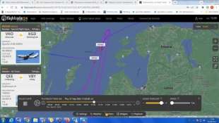 azione del jet svedese su flightradar