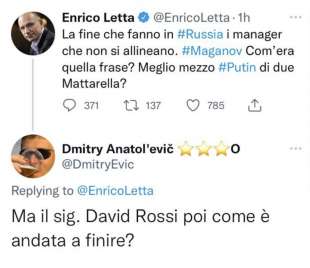 commenti al tweet di enrico letta sulla morte di maganov 8