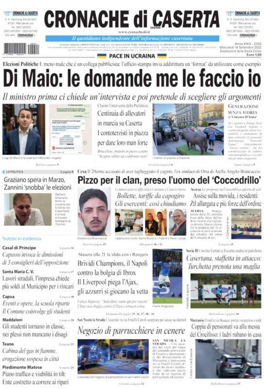 DI MAIO E L AUTO INTERVISTA SU CRONACHE DI CASERTA