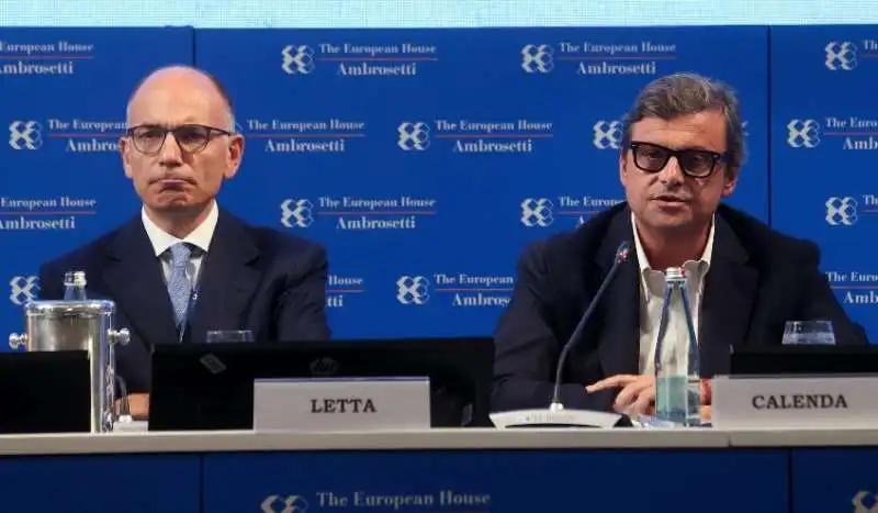 enrico letta e carlo calenda a cernobbio. 