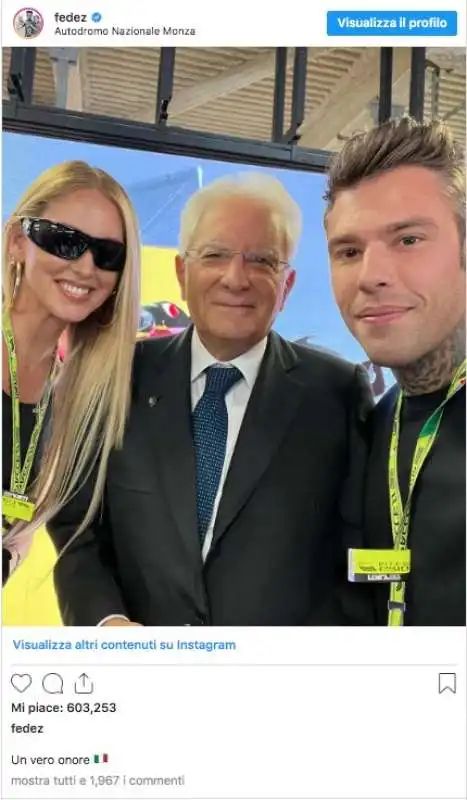 IL POST DI FEDEZ CON MATTARELLA