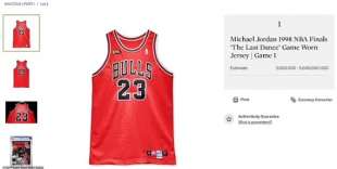 la maglia indossata da michael jordan nella sua ultima stagione