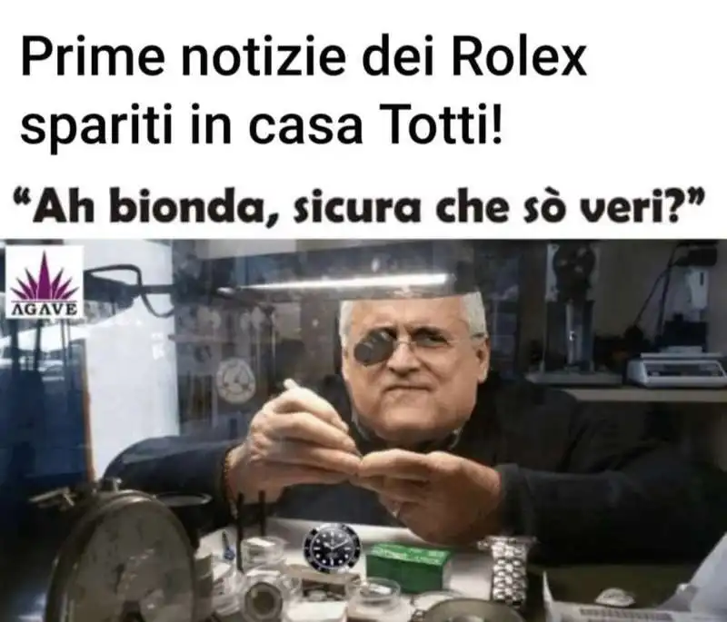 MEME SUI ROLEX RUBATI DA ILARY BLASI A TOTTI