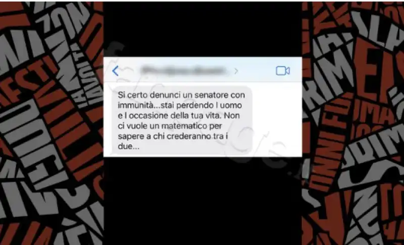 messaggio del senatore accusato di abusi