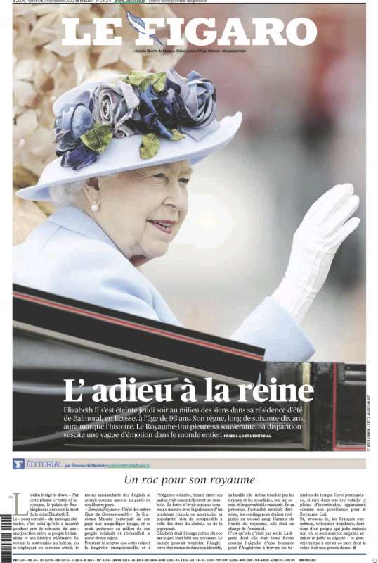 prima pagina le figaro morte regina elisabetta