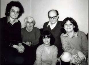 Primi anni 70, Raboni con Maurizio Cucchi, Valeria Poggi, Tiziano Rossi e Serena Vitale