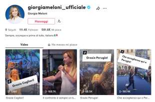 PROFILO TIKTOK DI GIORGIA MELONI