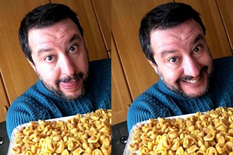 salvini con i tortellini