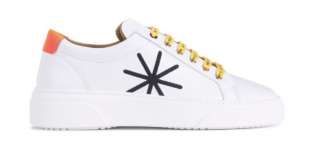 sneaker in pelle con stampa logo